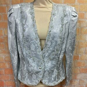 Nah Nah Collection Vintage Jacquard Lace Trimmed Jacket‎